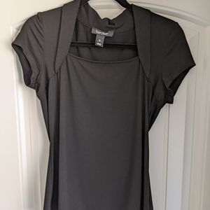 White House Black Market cap sleeve women's blouse top black size medium